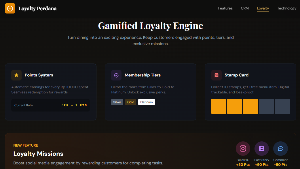 Loyalty App Perdana Website